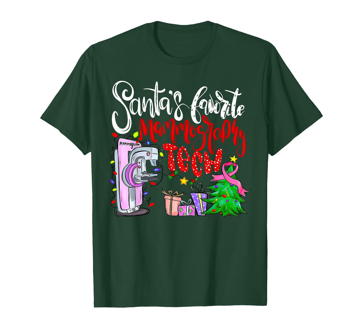 Santa’s Favorite Mammography Tech Christmas Mammo Tech X-Ray T-Shirt
