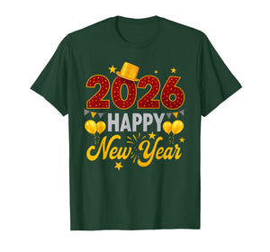 Happy New Year Party 2026 Ballon Family Matching Men Women T-Shirt