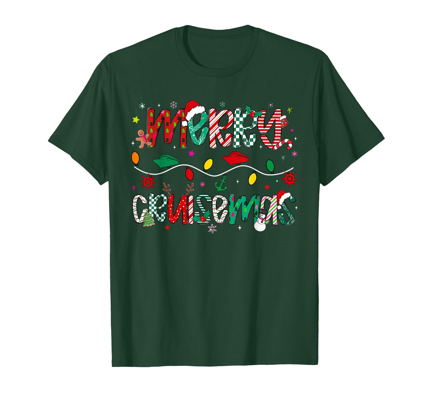 Preppy Merry Cruisemas Christmas Light Family Cruise T-Shirt