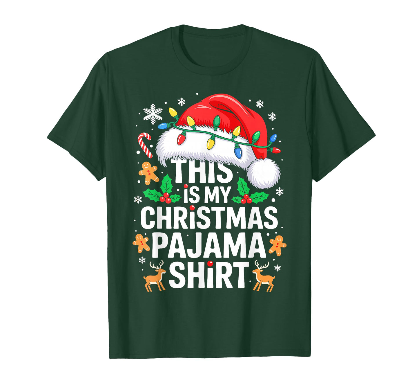 This is My Christmas Pajama Shirt Adult Xmas PJs Men Women T-Shirt