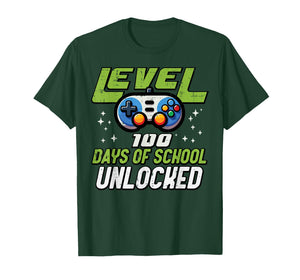 Level 100 Days of School Unlocked Gaming 100th Day Boys Kids T-Shirt