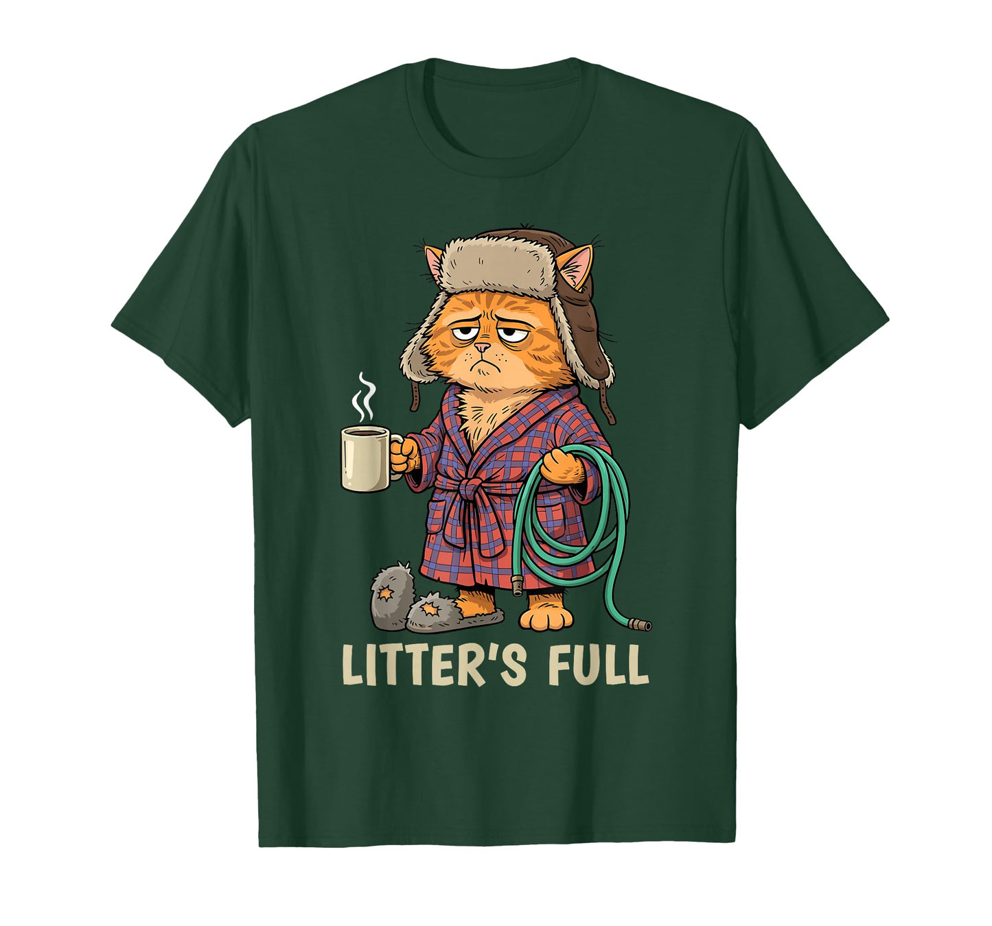 Litter’s Full Funny Cat Lovers Christmas T-Shirt