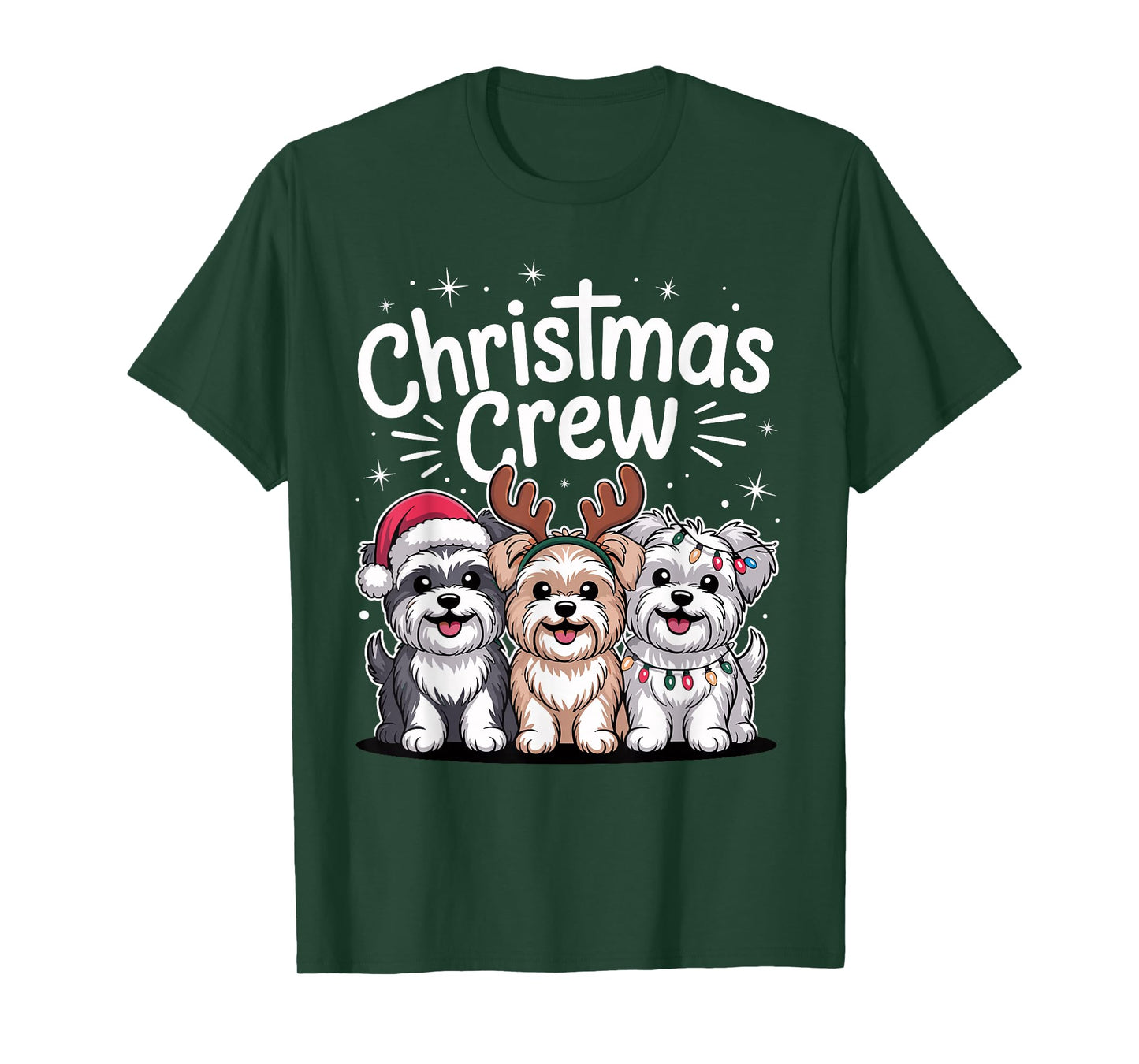 Christmas Crew Xmas Puppy Dog Breed Funny Christmas Morkie T-Shirt