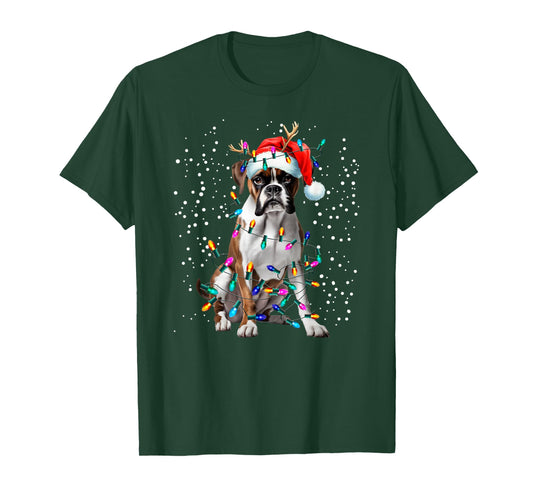 Funny Boxer Dog Christmas for Family Xmas T-Shirt
