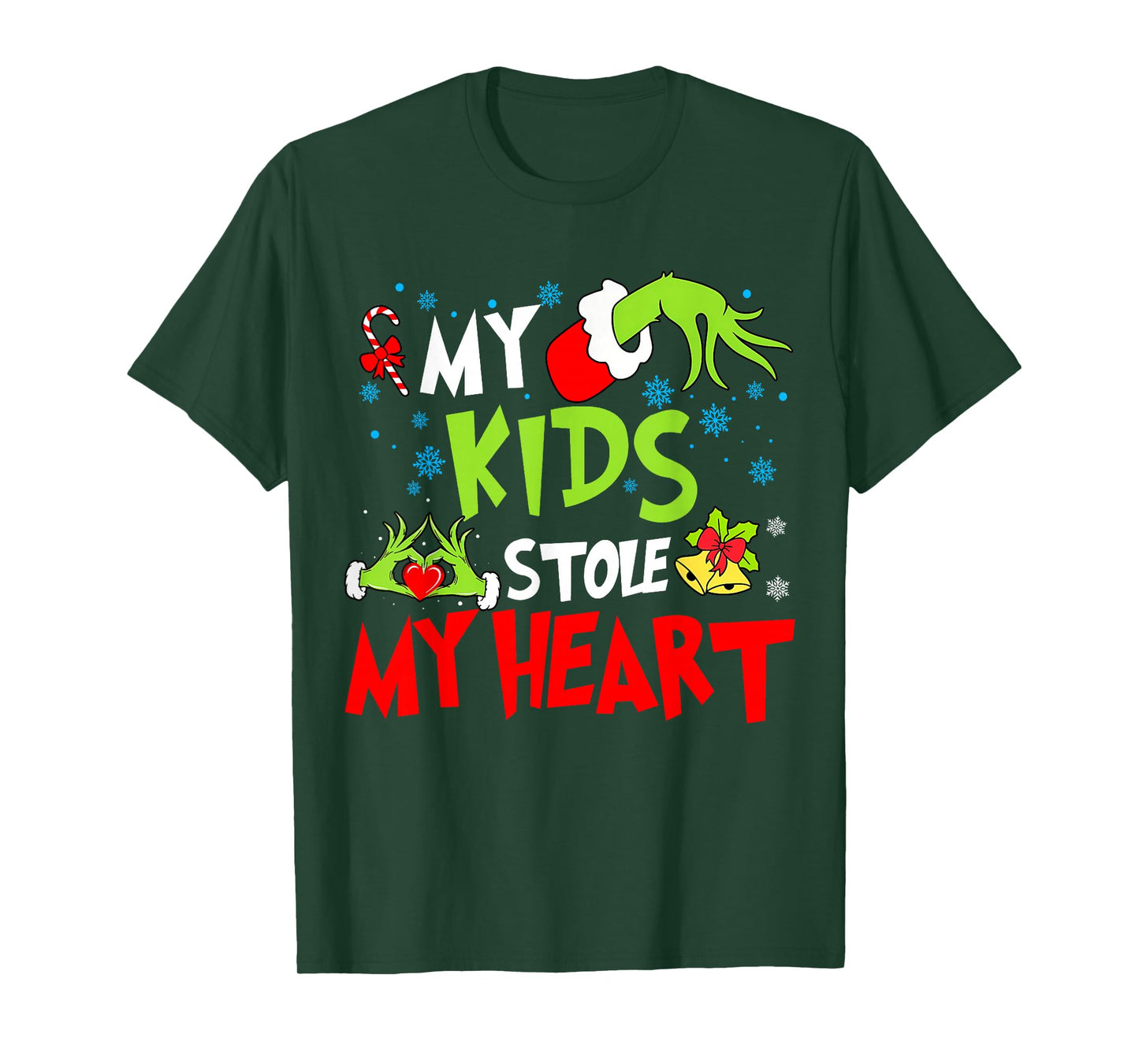 My Kids Stole Funny My Heart Matching Christmas Family T-Shirt