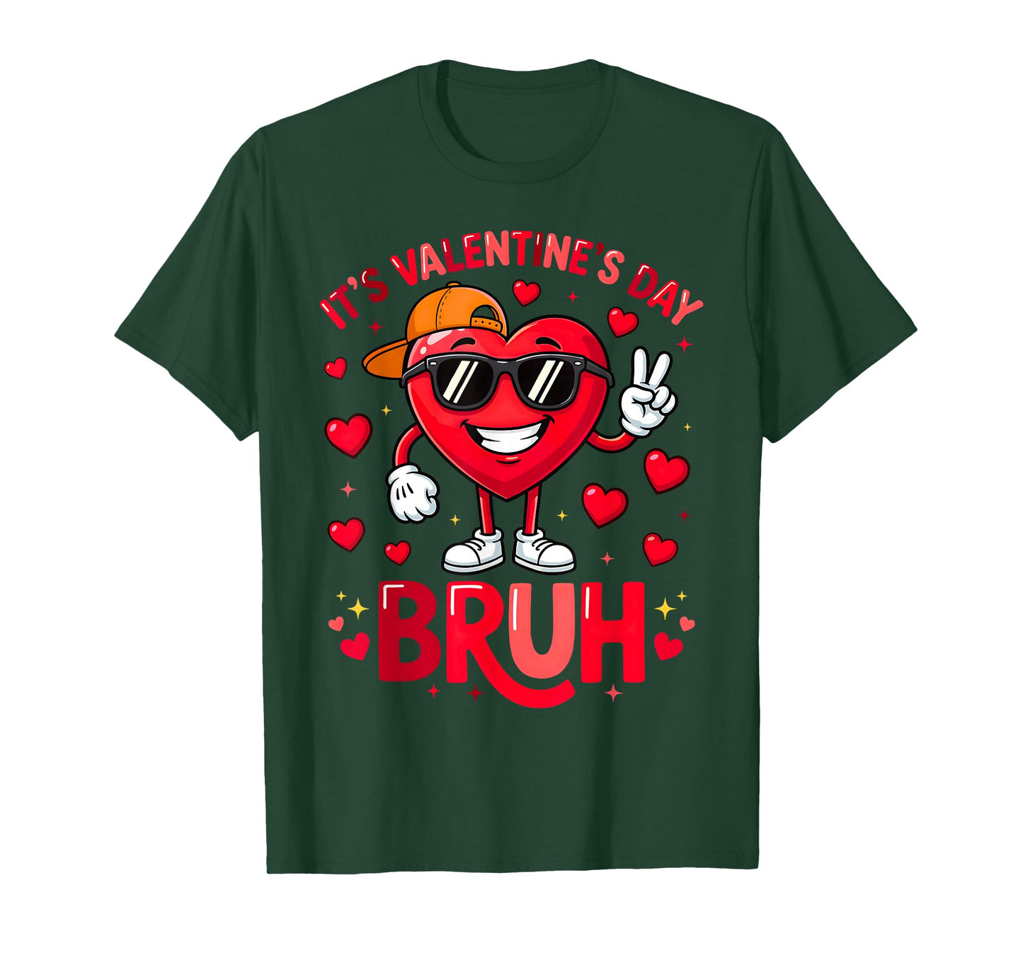 Bruh Valentines Day Boys Kids Heart Funny Valentines T-Shirt