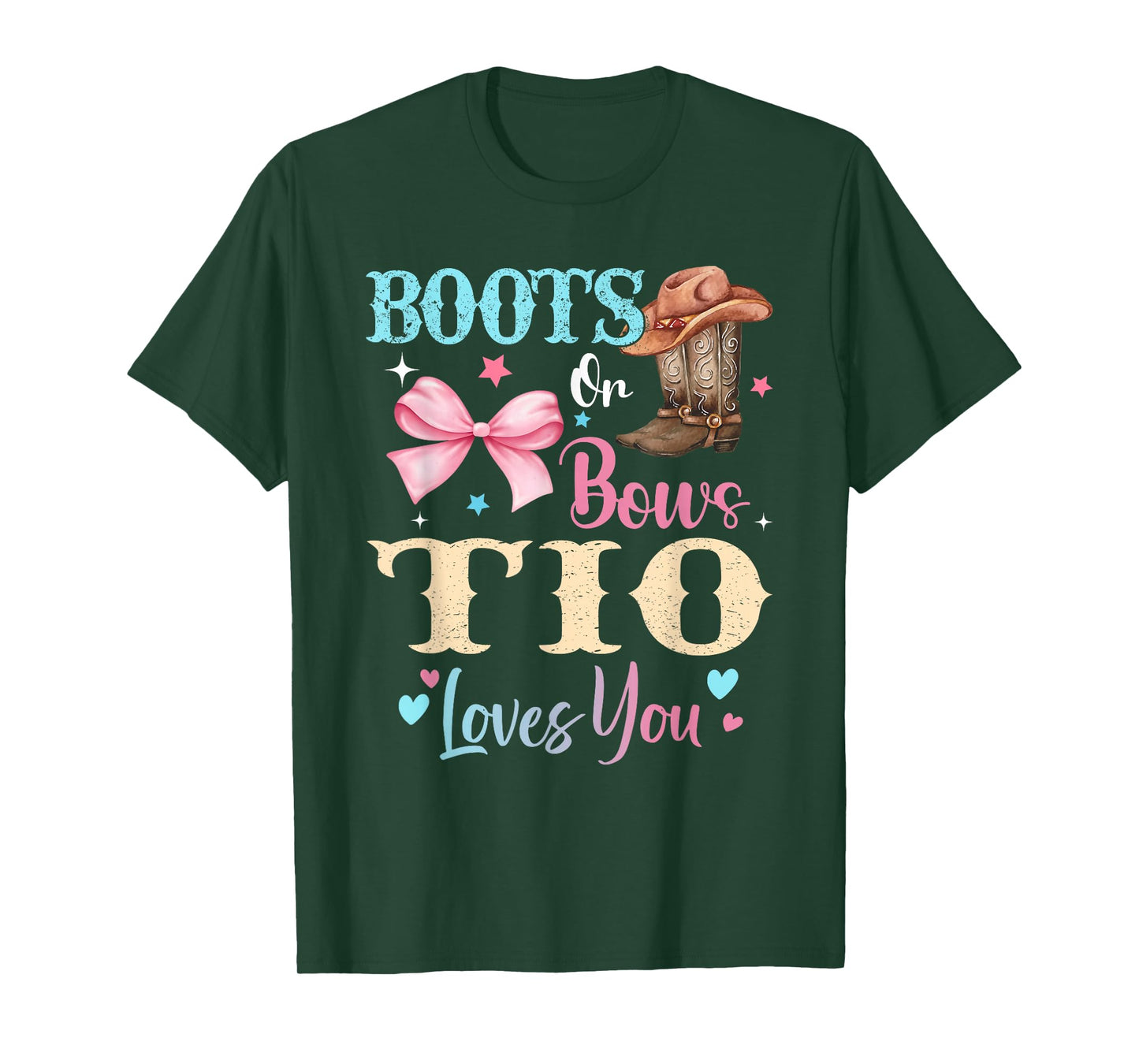 Boots or Bows TIO Loves You Gender Reveal Family T-Shirt