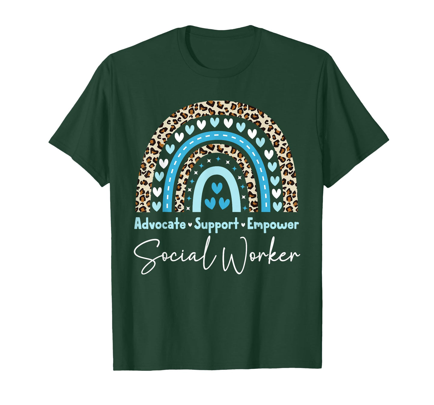 Social Worker Women Men Kids Rainbow Social Work Month T-Shirt