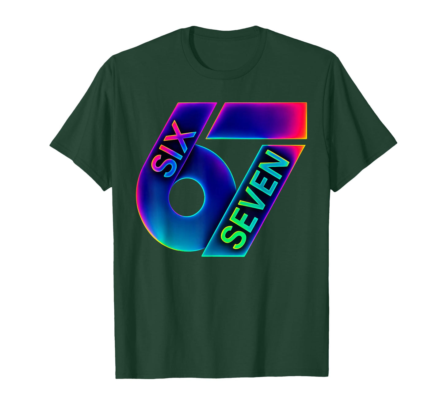Fun Six Seven 6 7 Meme Colorful Design T-Shirt
