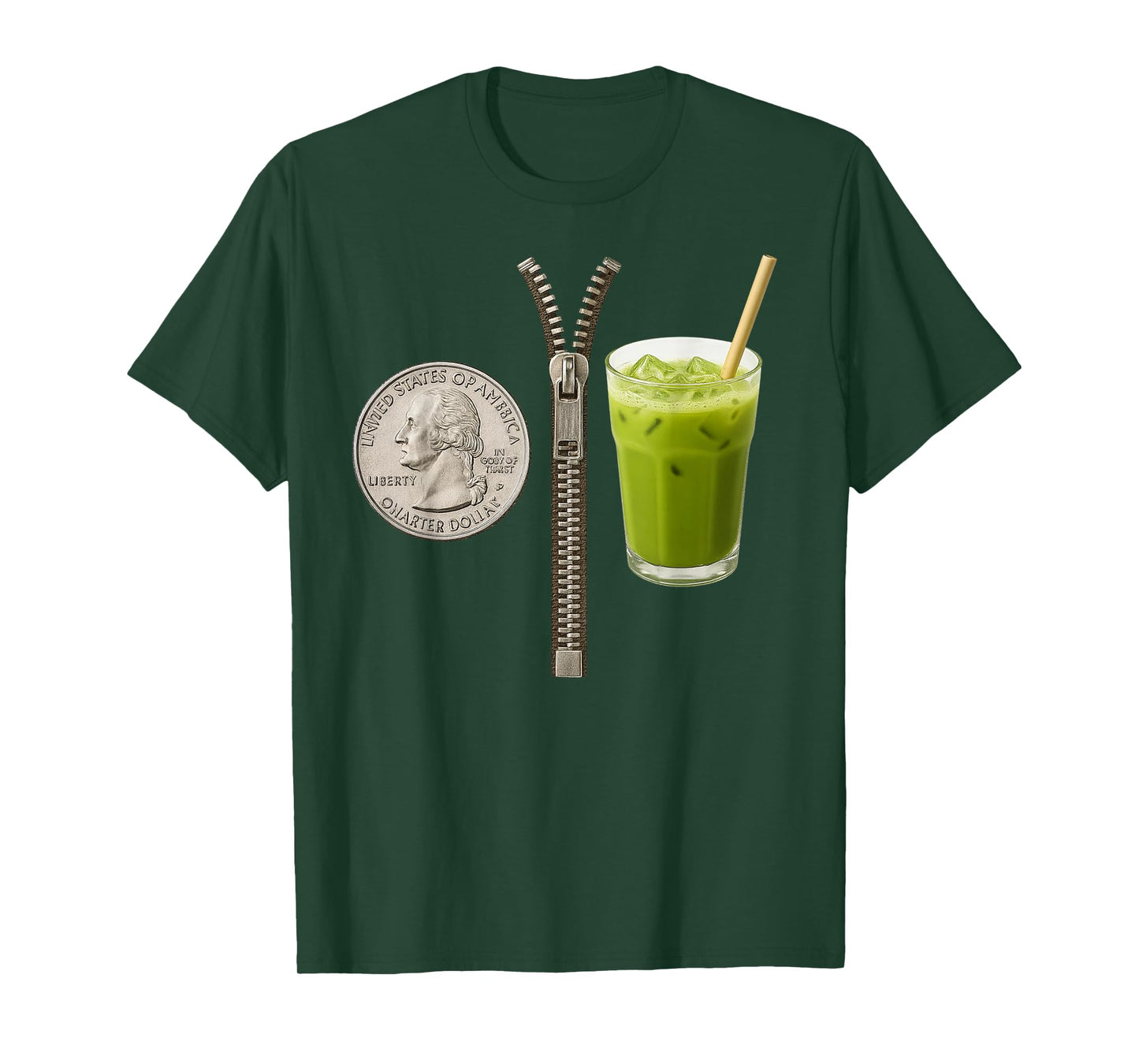 Quarter Zips and Matcha Funny Meme Saying Design T-Shirt