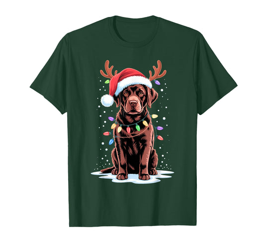 Chocolate Lab Christmas for Dog Lovers Festive Celebrations T-Shirt