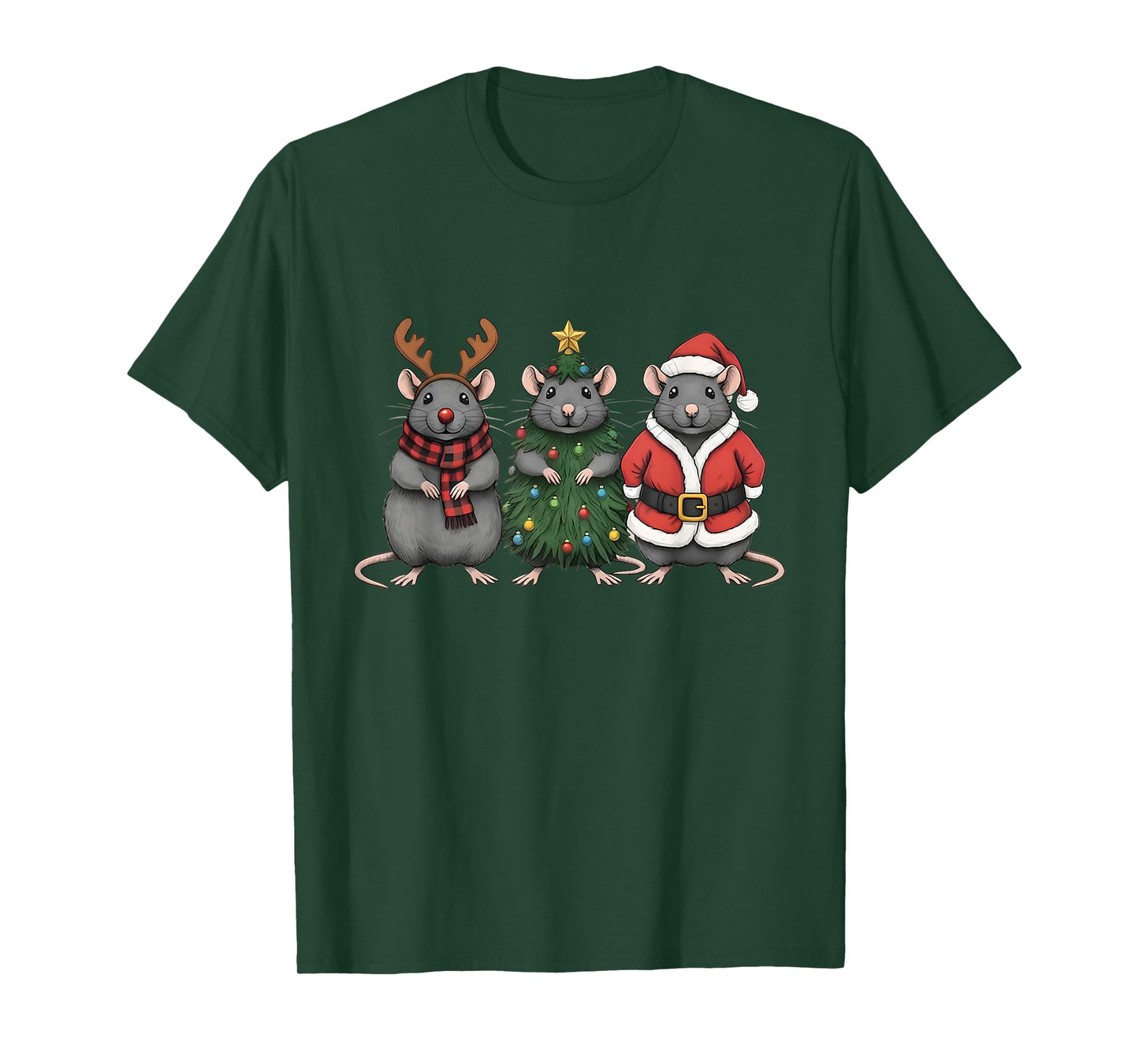 Merry Ratmas Christmas Santa Rat Mouse Lover Animal Pajama T-Shirt