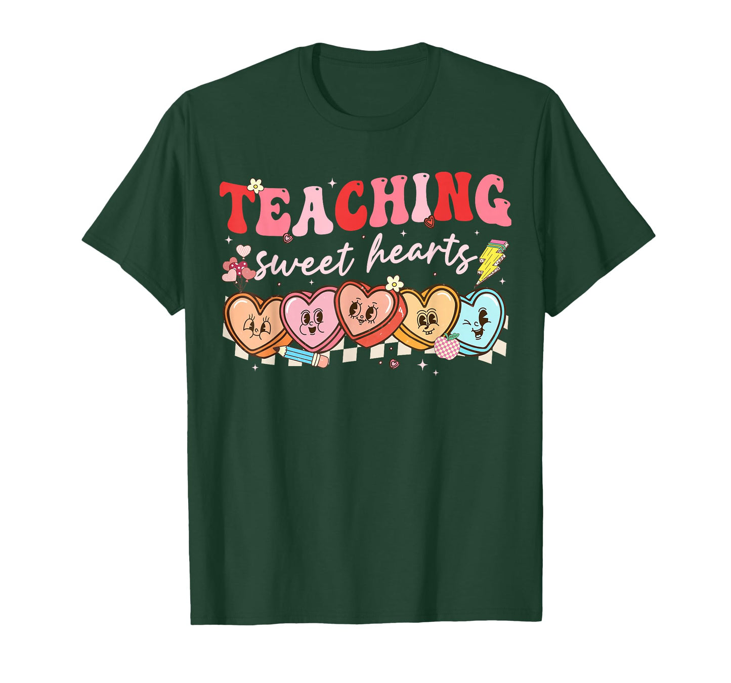 Valentine Teaching Sweet Hearts Teacher Men Women T-Shirt