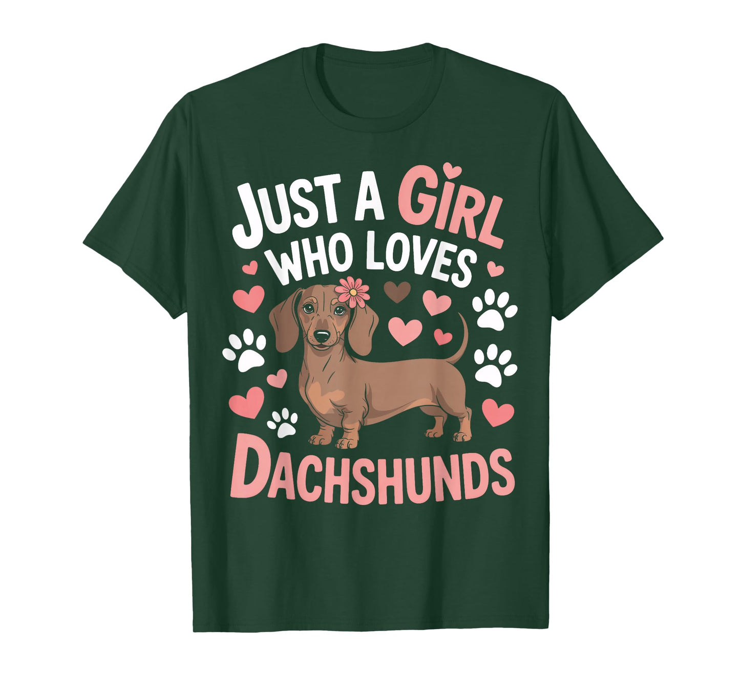 Wiener Dog Mom Just A Girl Who Loves Dachshunds Girls Pet T-Shirt