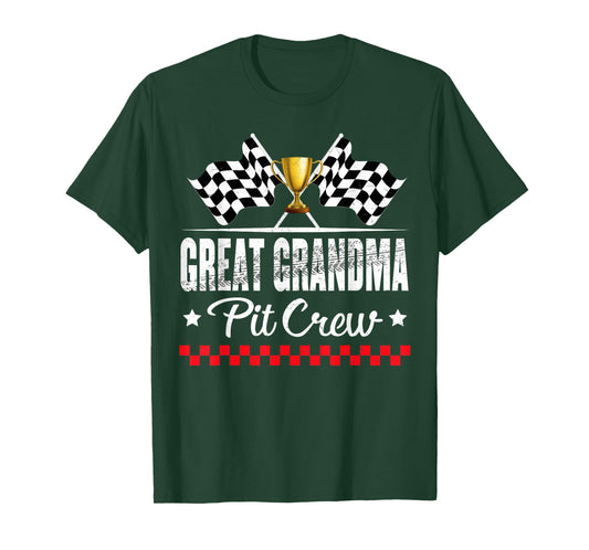 Great Grandma Pit Crew Race Car Racing Birthday Party T-Shirt