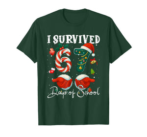 I Survived 67 Days of School Christmas Candy Cane Six Seven T-Shirt