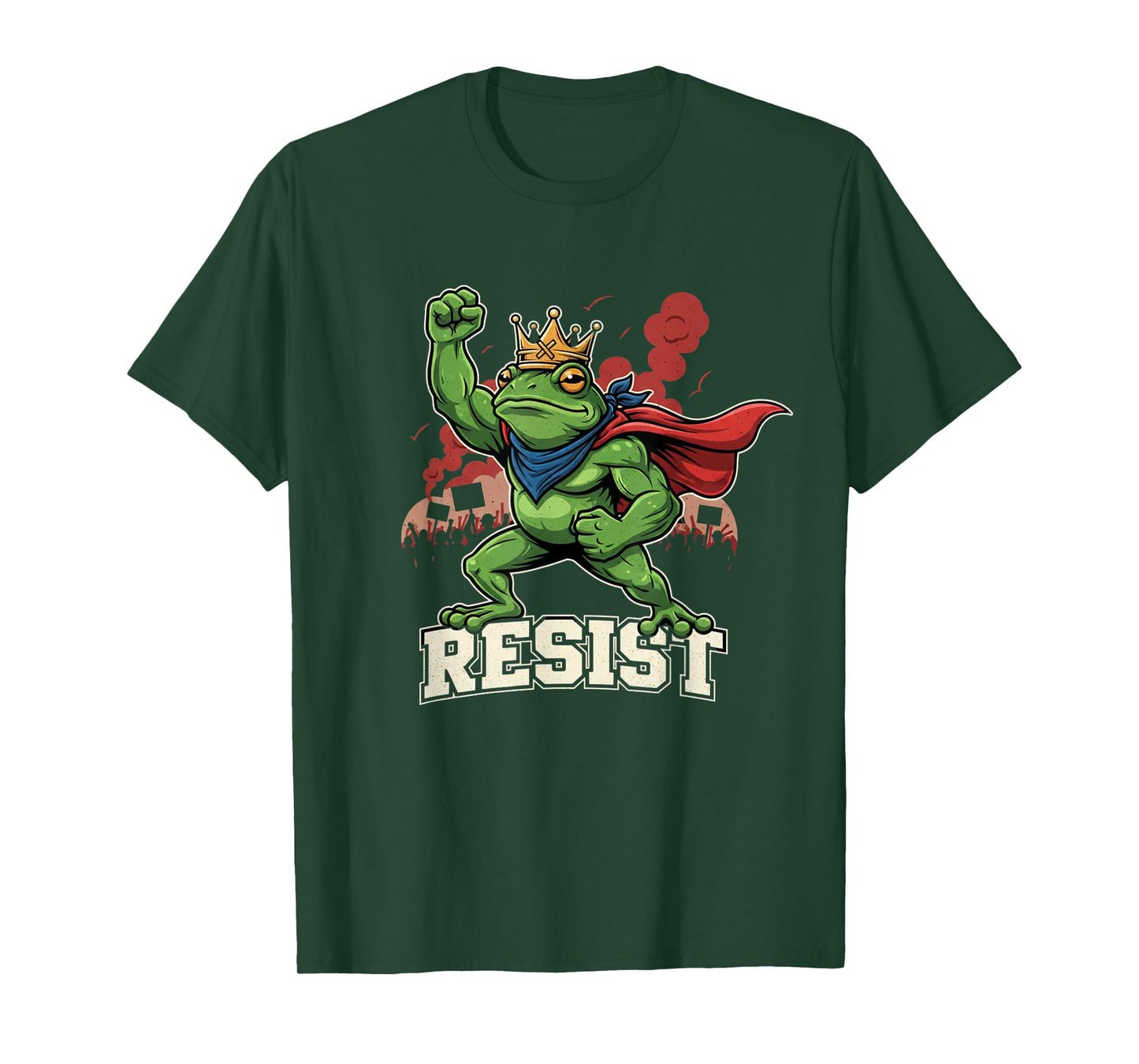 Funny Resist Frog Portland Frog Protest No Kings in America T-Shirt