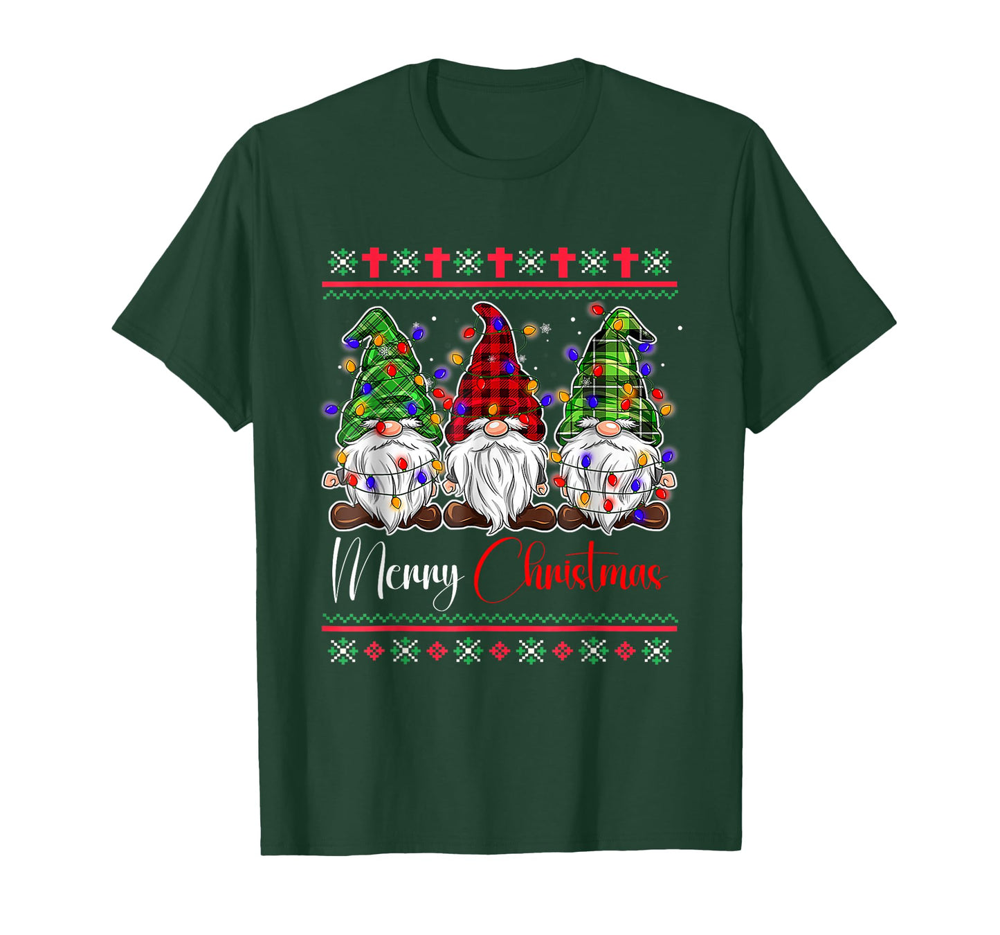 Merry Christmas Leopard Buffalo Red Plaid for Men Women T-Shirt