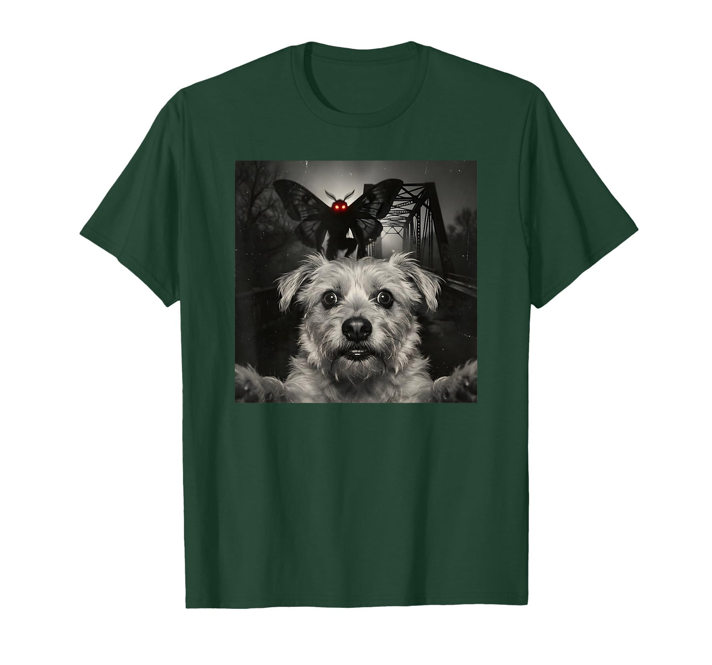 Funny Mothman Cryptid Dog Selfie - Paranoid Humor Gift T-Shirt