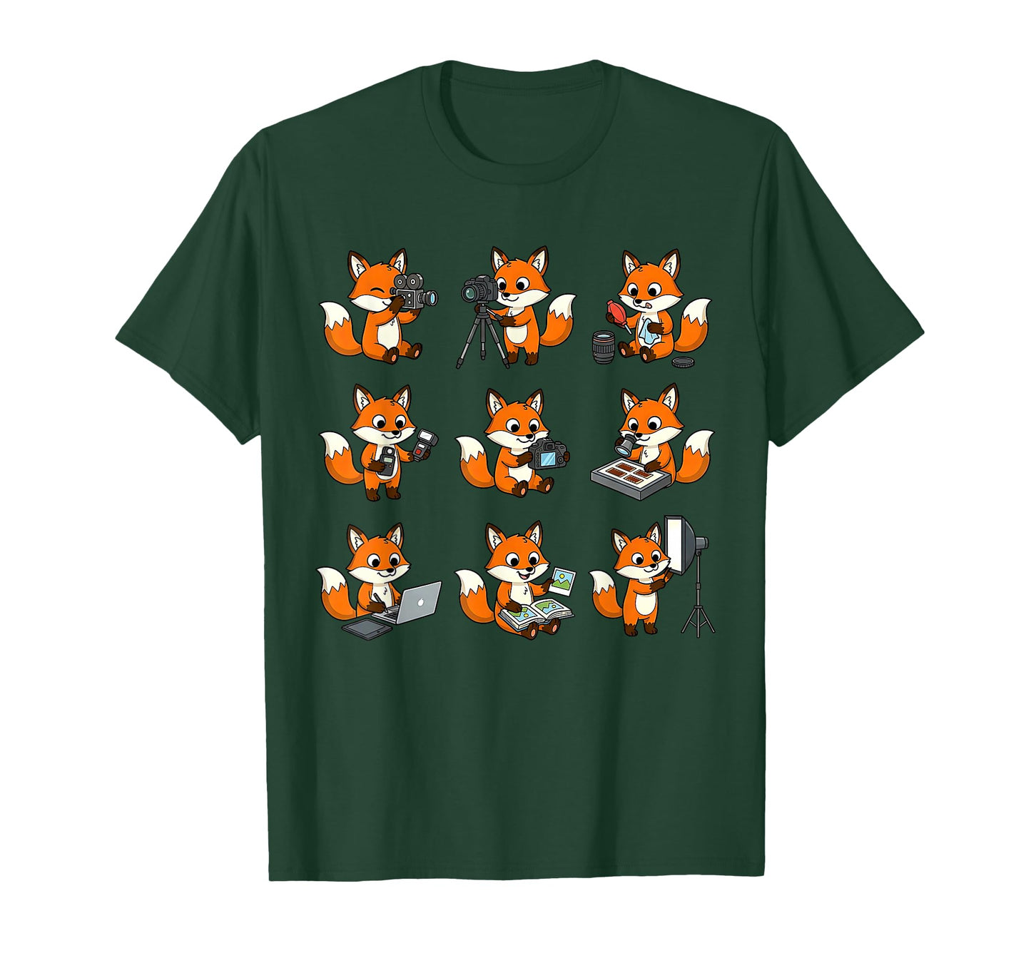 Cute Fox Photographer Camera Photography Cameraman T-Shirt
