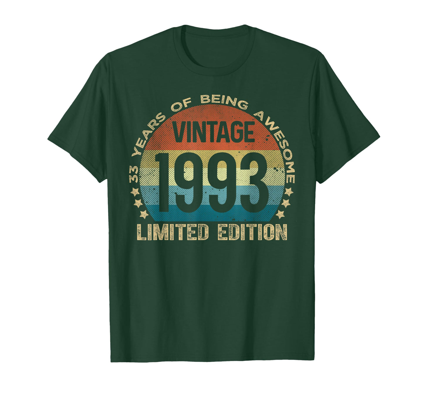 33 Year Old Gifts Vintage 1993 Limited Edition 33rd Birthday T-Shirt