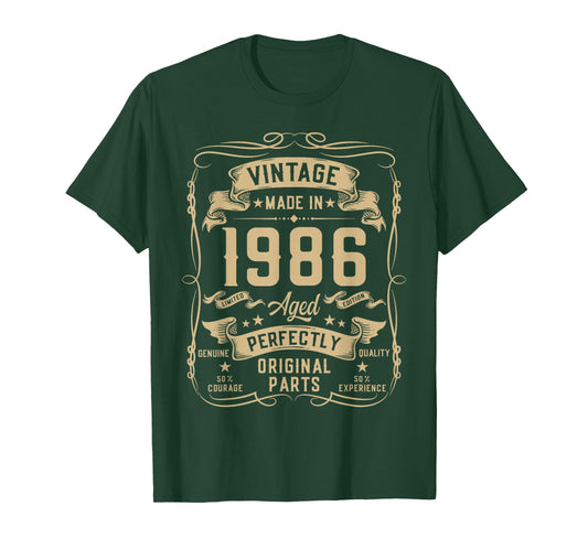 Vintage 1986 40yr 40th Birthday Gifts for Men 40 Years Old T-Shirt