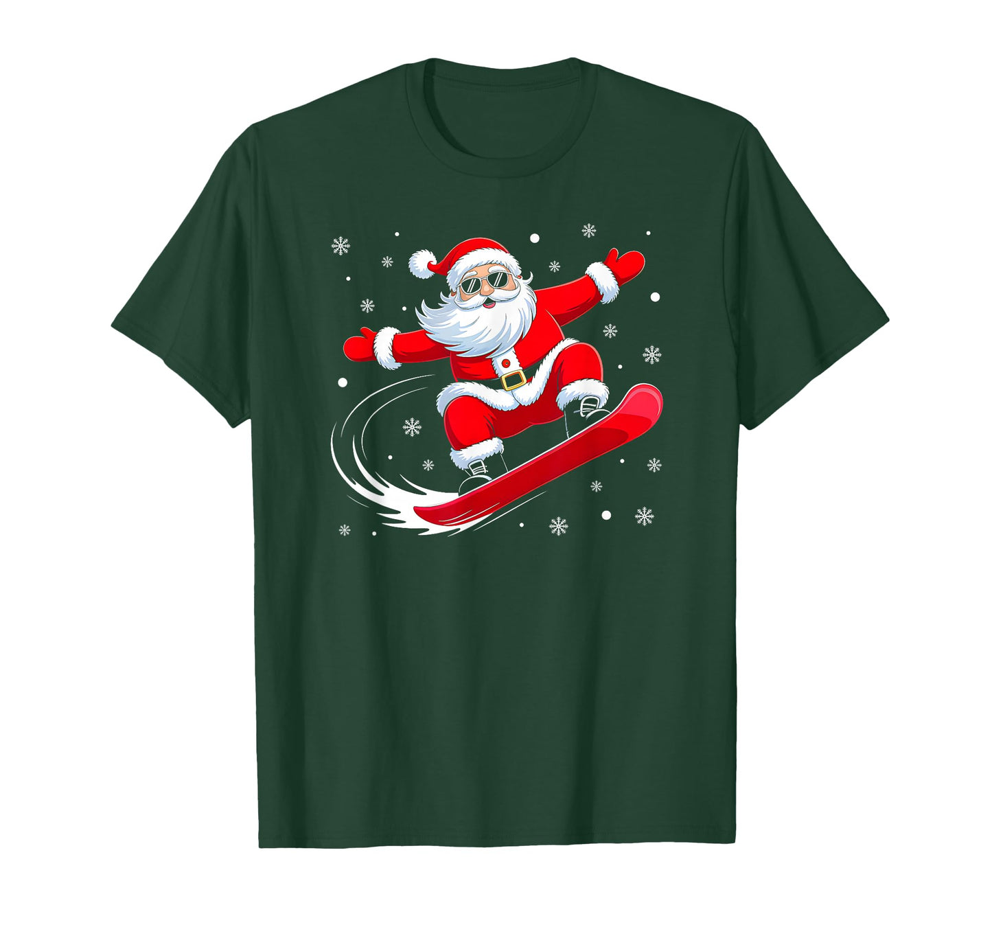 Santa Snowboarding Christmas Sports Design for Men Boys T-Shirt