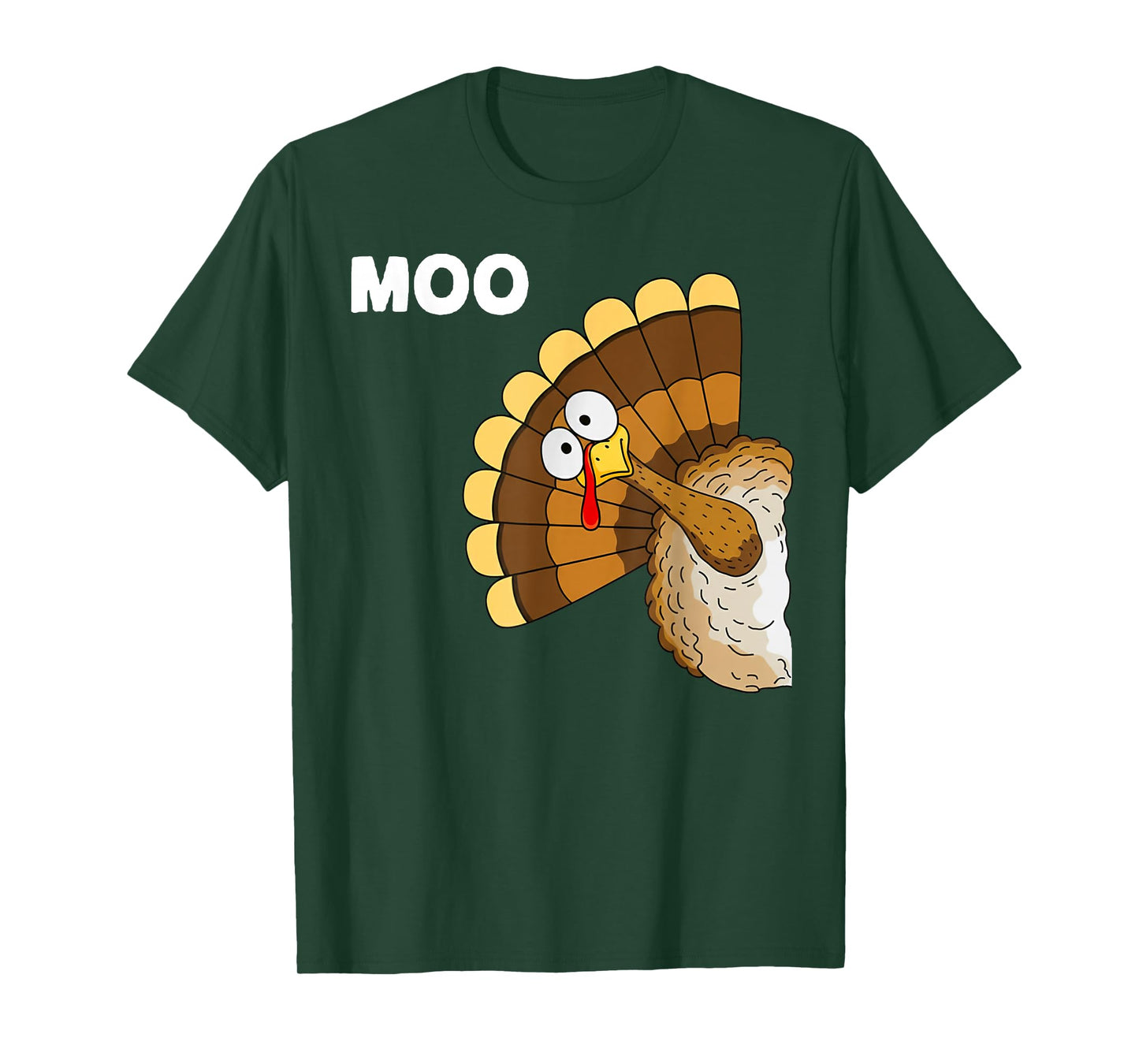Funny Turkey Moo Thanksgiving Joke Gifts for Men Women Kid T-Shirt