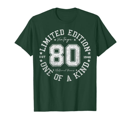 80 Year Old Gifts Vintage 1946 Limited Edition 80th Birthday T-Shirt