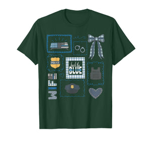 Coquette Bow Stamp Police Policeman Dispatcher Police Wife T-Shirt