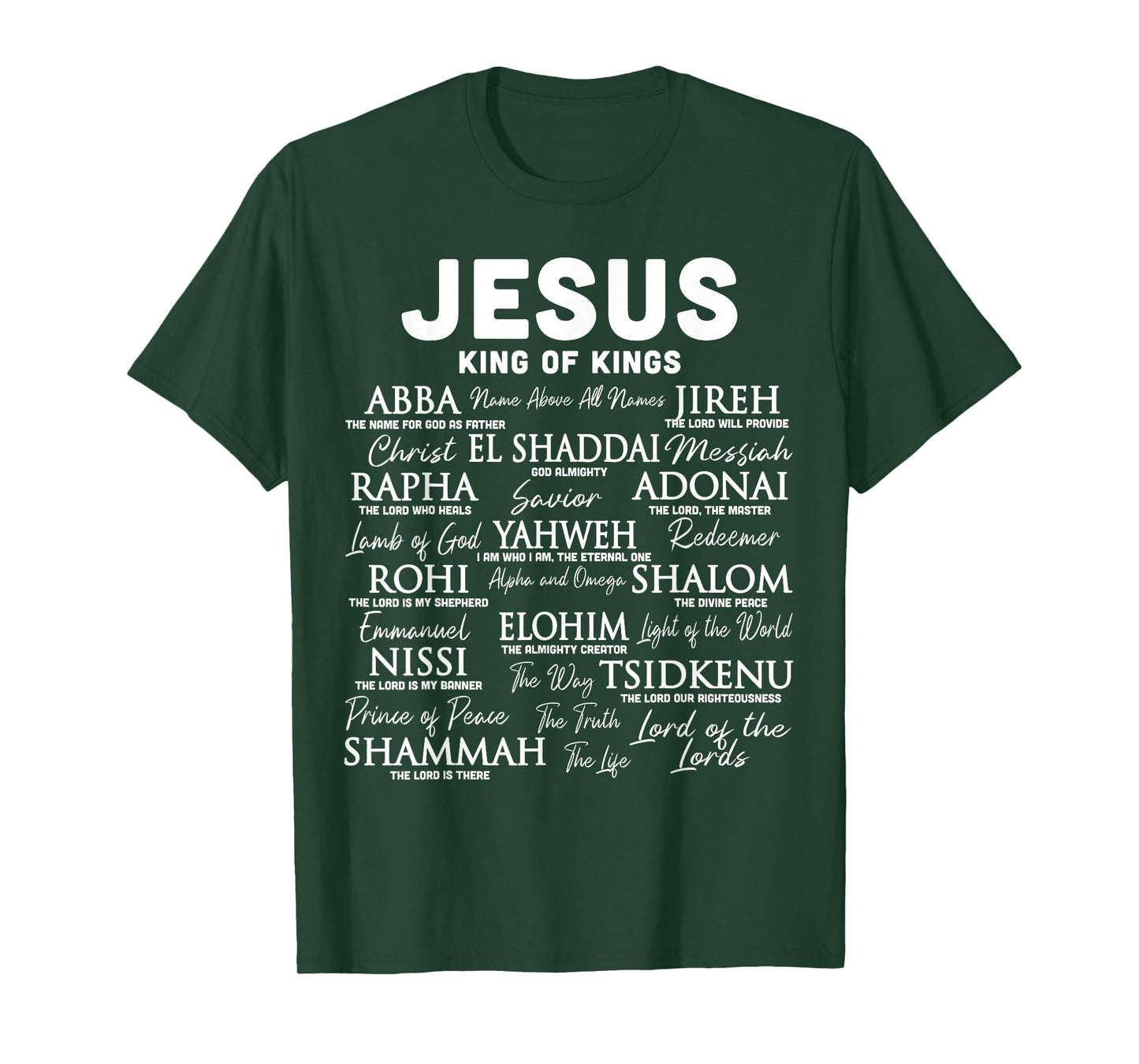 Jesus is King Names of God Hebrew Jesus Christian T-Shirt