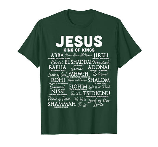 Jesus is King Names of God Hebrew Jesus Christian T-Shirt