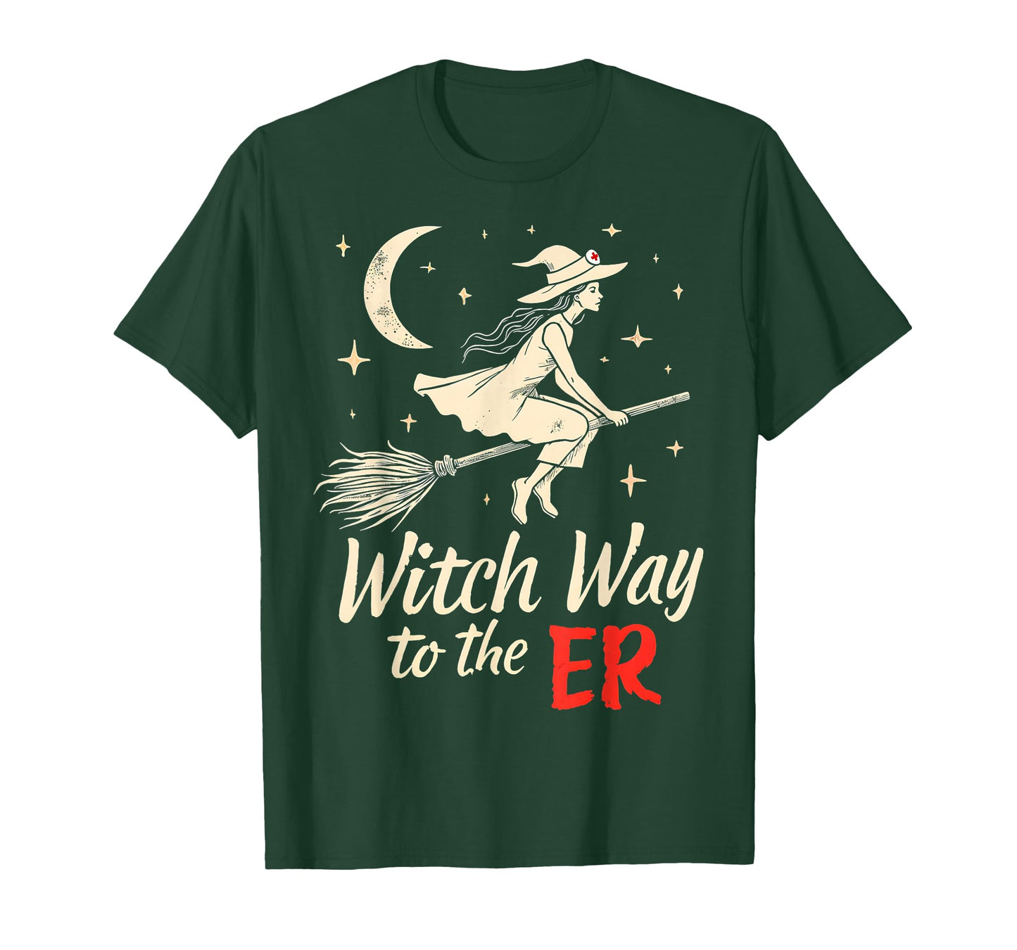 Witch Way to The ER Funny Halloween Nurse T-Shirt