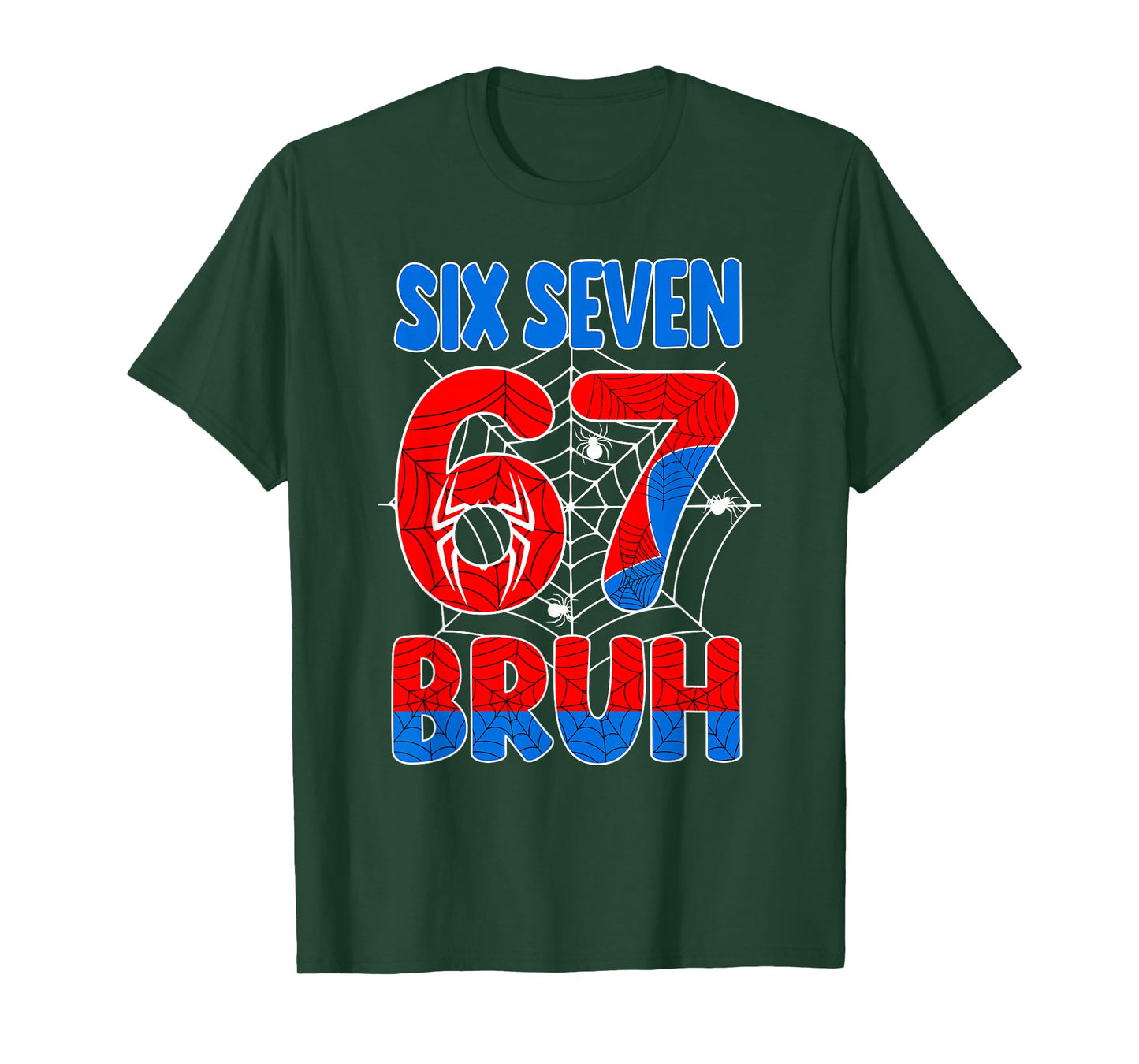 Six Seven Bruh 67 Spider Web Birthday Boy Gift for Boys Kids T-Shirt