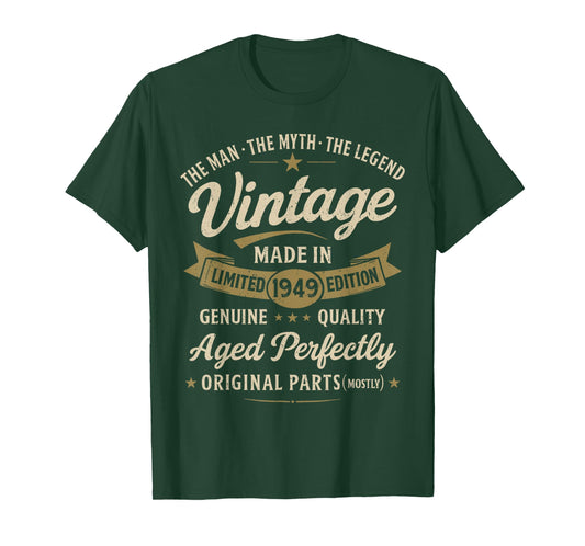 77th Birthday Gift Vintage 1949 Men Funny 77 Years Old 1949 T-Shirt