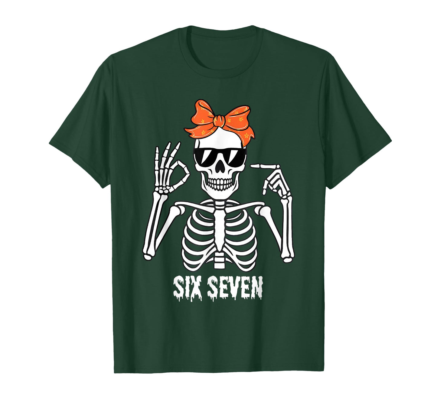 67 Skeleton Funny Six Seven Gen Z Halloween Meme Men Women T-Shirt