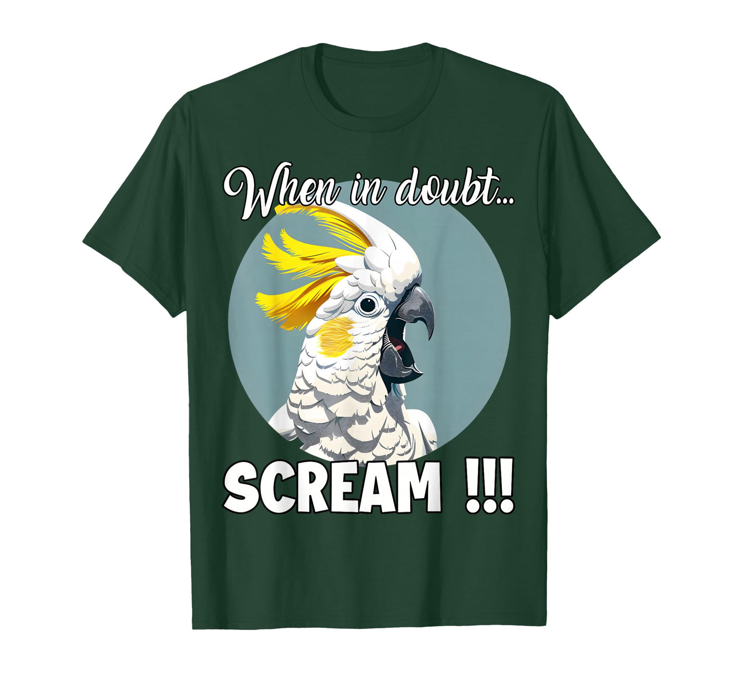 Cockatoo Meme T, Funny Screaming Sulphur-Crested Cockatoo T-Shirt