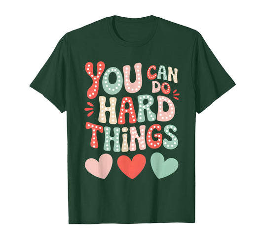 Groovy You Can Do Hard Things Test Day Teacher Women Kids T-Shirt