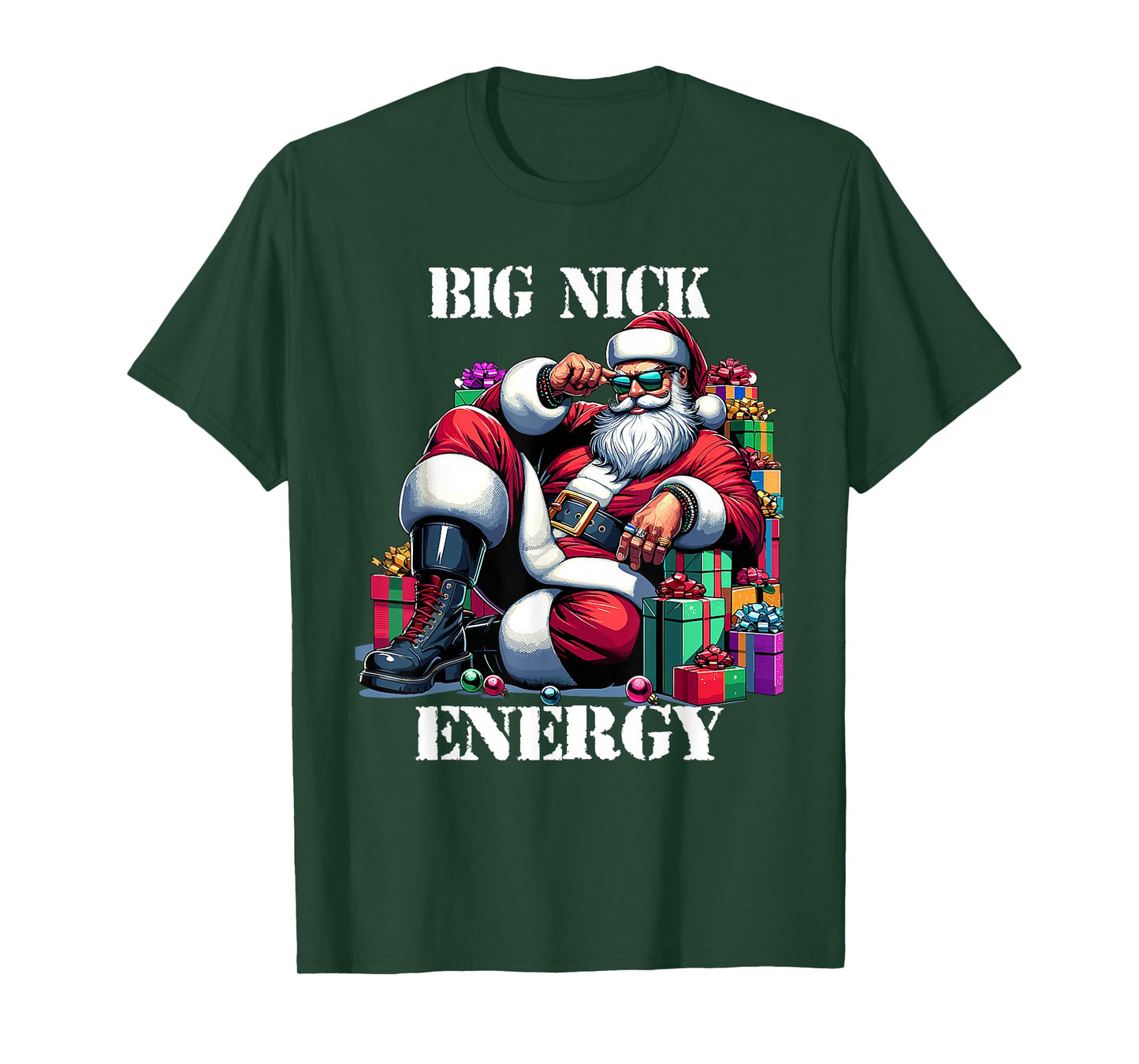 Fun Big Nick Energy Funny Santa Claus Christmas Xmas Cool T-Shirt