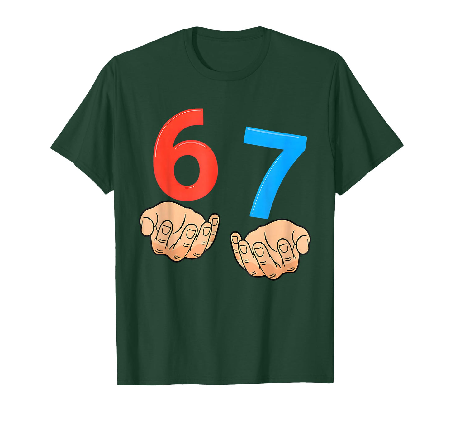 Six Seven 67 6 7 Kids 67 n Boys 6-7 Meme Hands Funny T-Shirt
