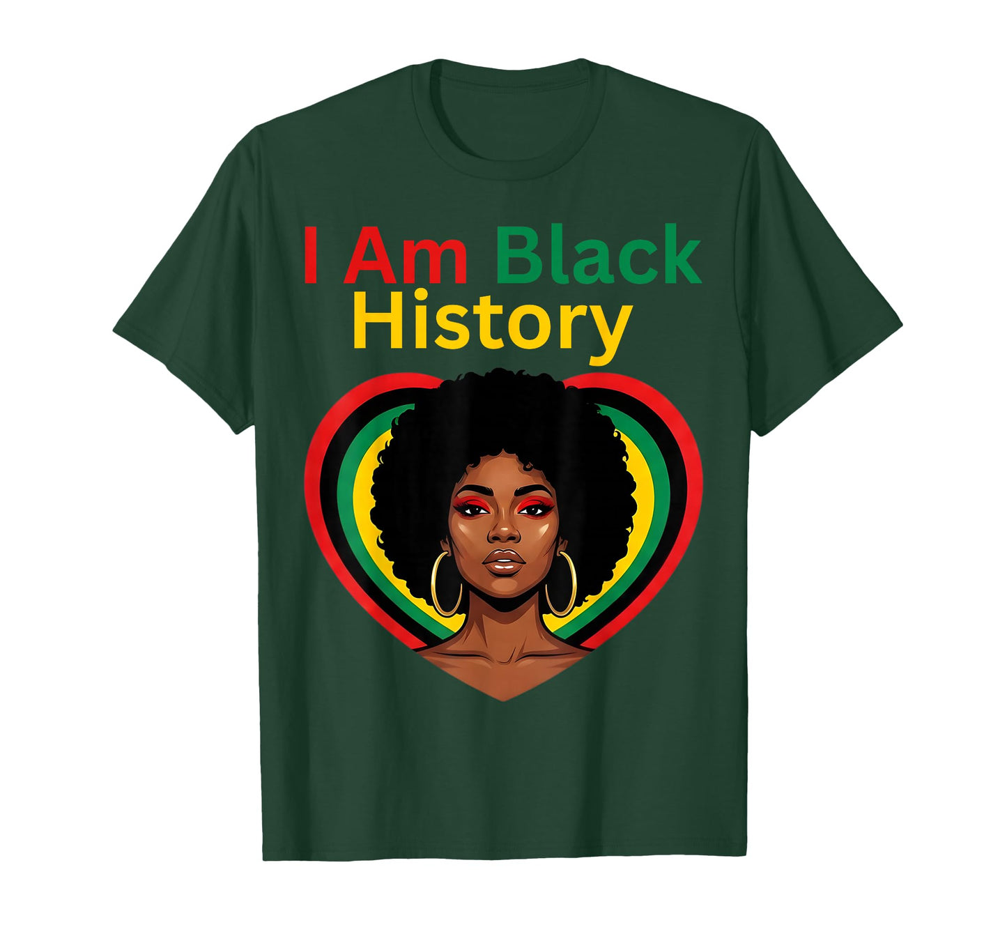 I Am Black History Heart Month Pride Men Women T-Shirt