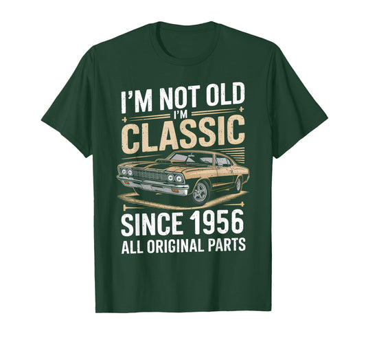 Funny 70th Birthday Classic Vintage Car Men 1956 Birthday T-Shirt