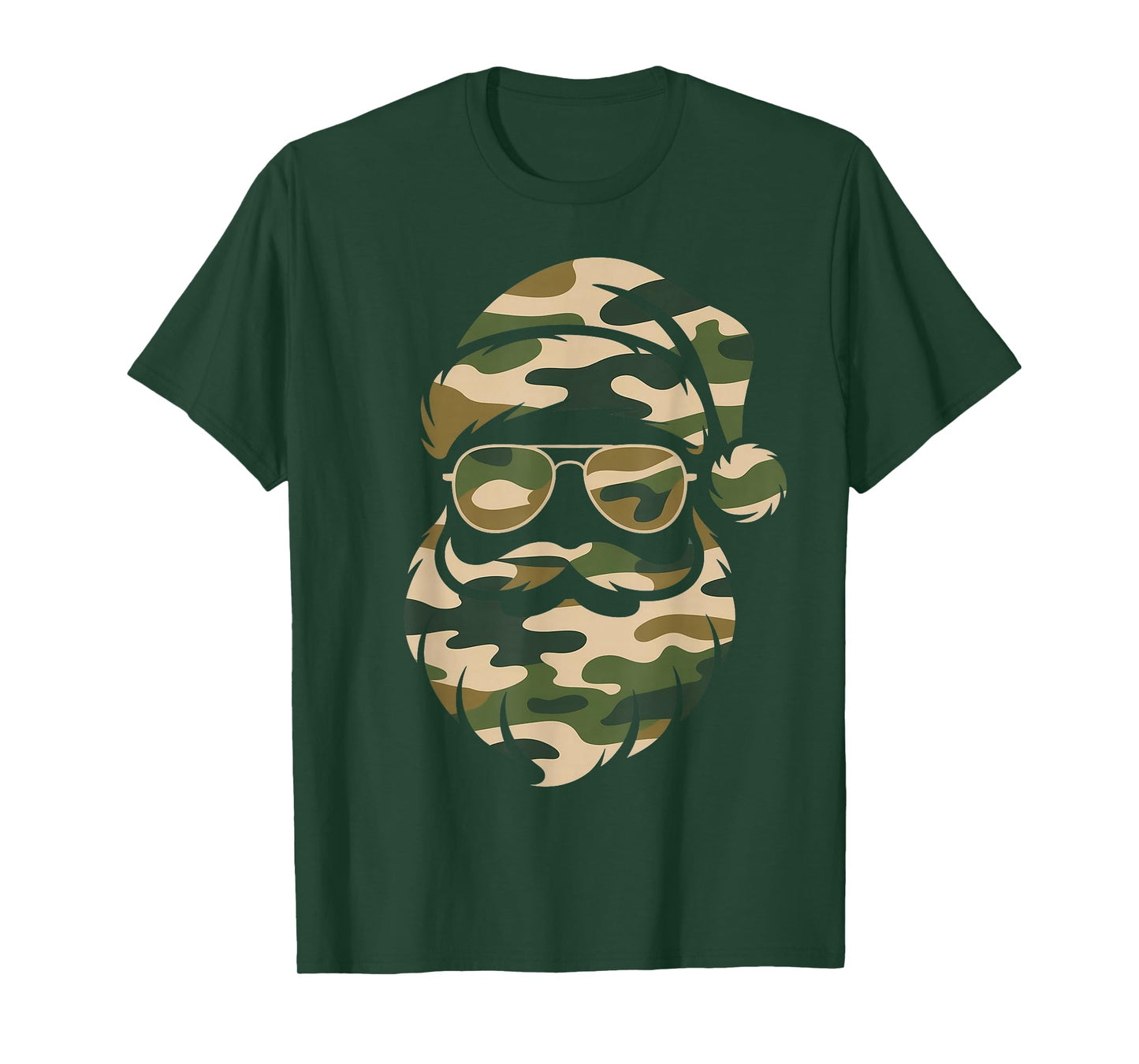 Vintage Santa Face Camouflage Christmas Xmas Camo Men Boys T-Shirt