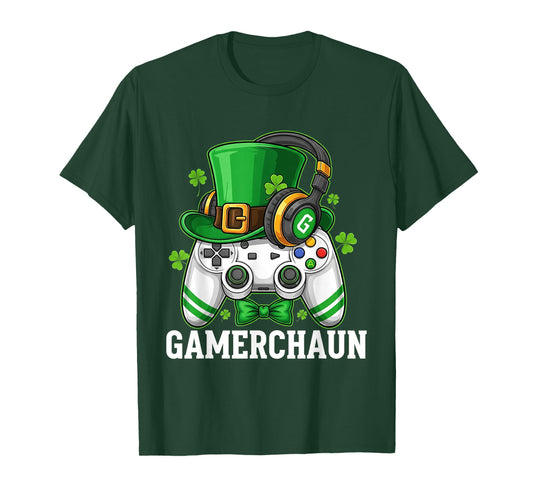 Leprechaun St Patricks Day Game Controller Gamer Boys Kids T-Shirt