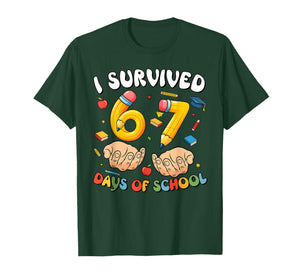 I Survived 67 Days of School Funny Six Seven 6 7 Meme Z Gen T-Shirt
