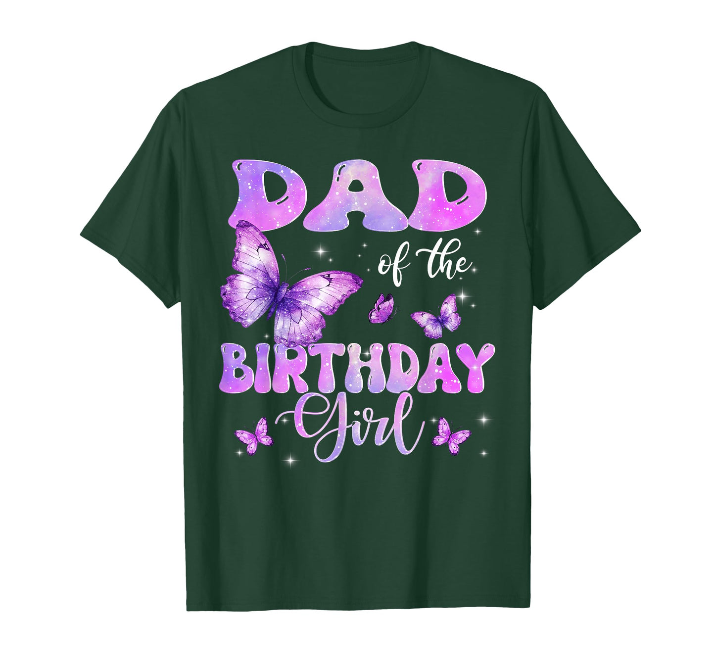 Dad of The Birthday Girl Butterfly Family Matching T-Shirt