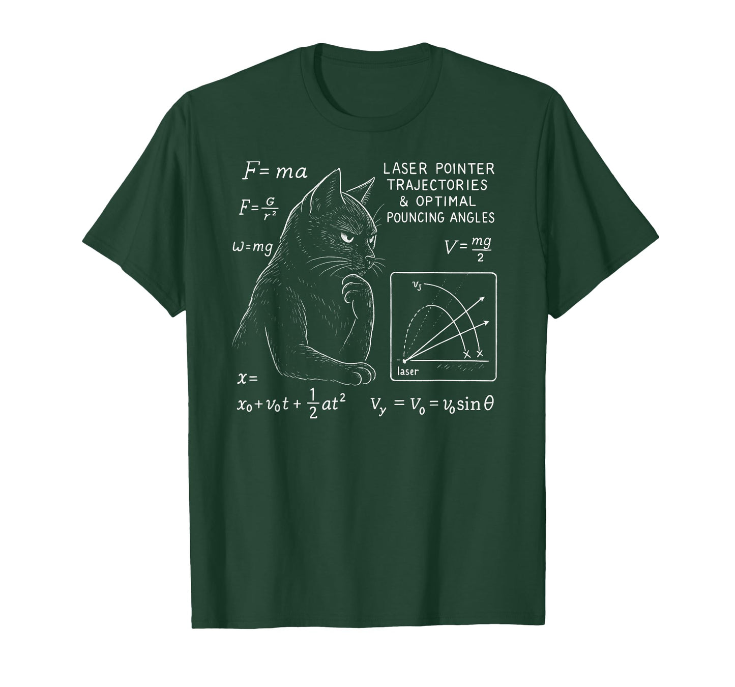 Funny Cat Math Physics Equations Science Humor T-Shirt