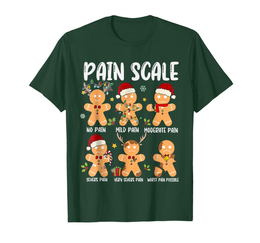 Pain Scale Gingerbread Trauma Nurse Christmas Nursing T-Shirt