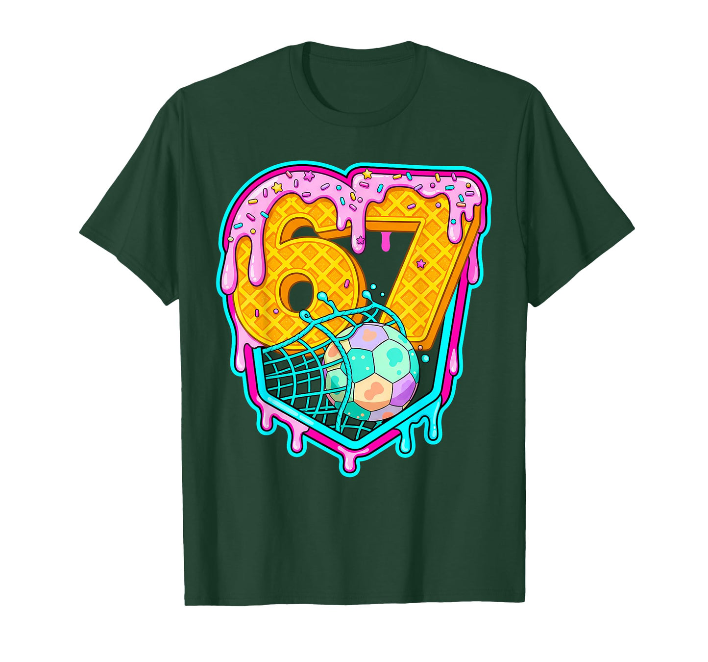 Soccer Ice Cream Drip 67 Sports Six Seven Meme Youth Boys T-Shirt