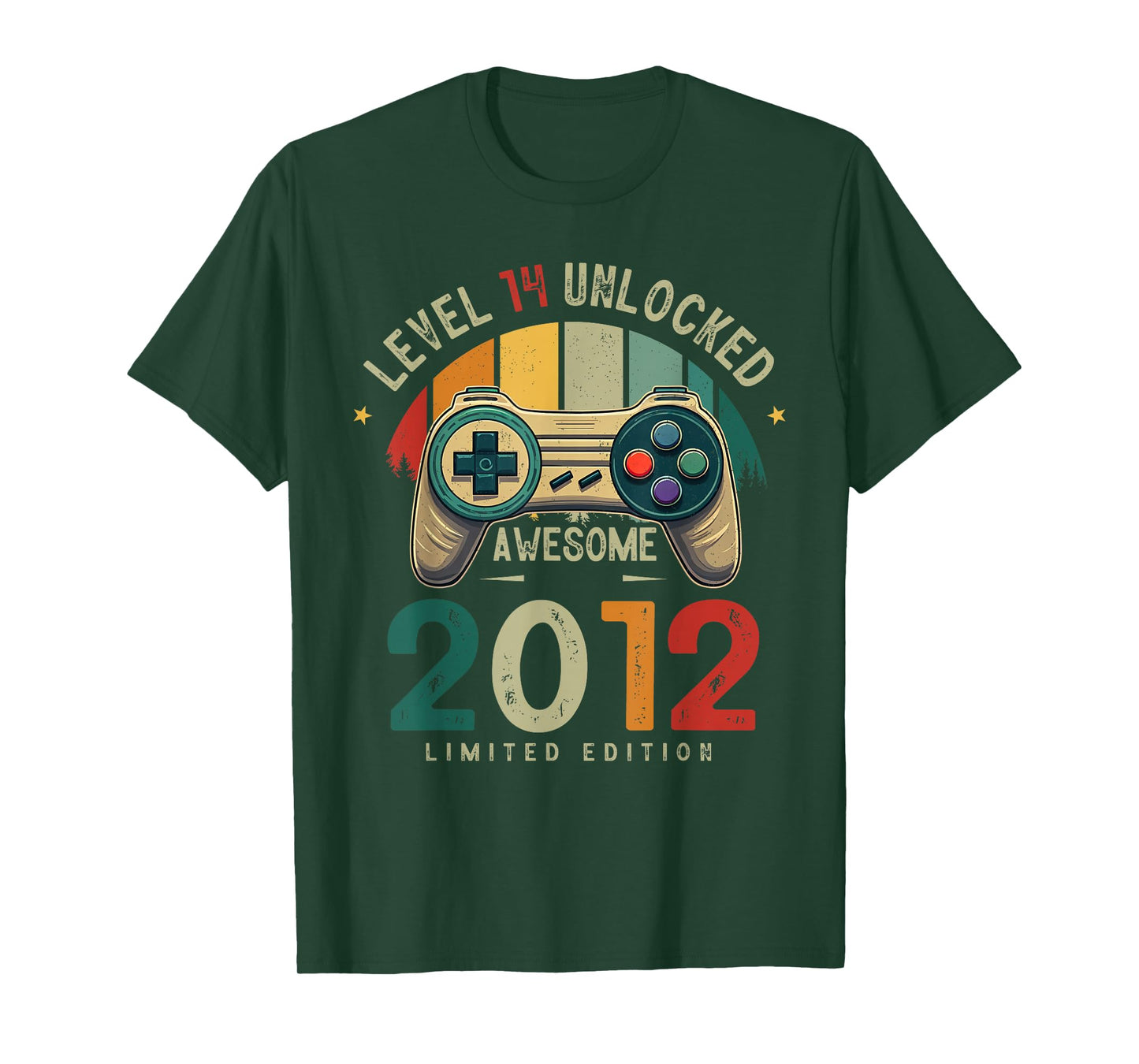Level 14 Unlocked Awesome Since 2012 14th Birthday Gaming T-Shirt